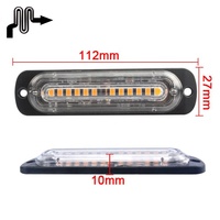 12-24V 4D Auto-Notlicht Rot Blau Grün Gelb 12 LED Kühlergrill Stroboskop-Warnleuchte