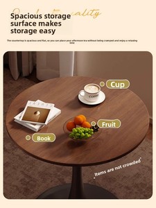 Modern Foldable Eco-Friendly Casual <b>Small</b> Coffee <b>Table</b> Home-Use Balcony Dining <b>Table</b> Milk Tea Shop Side <b>Table</b> Metal Frame - Product Image 2