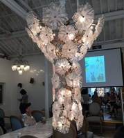Grand lustre moderne à fleurs en verre à DEL pour le salon, éclairage de luxe dans le hall des escaliers, suspendu pour les hôtels et les grands bâtiments