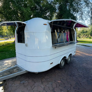 Carrito de Venta Ambulante Remolcable Blanco, Diseño con Remaches, Equipo Personalizable, Grado de Exportación, Vehículo Comercial para Alimentos, Hot Dogs, Helados - Product Image 1