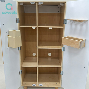 Asweets <span class=keywords><strong>Mini</strong></span> Réfrigérateur en Bois pour Enfants, Jouet de Cuisine Élégant, Solide, Lisse, Sûr et Durable pour le Jeu Quotidien - Product Image 3