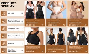 Tráng quây ngắn với 7 que fajas móc khóa mắt với đệm định hình Quần short có thể tháo rời dây đeo vai phụ nữ giảm béo - Product Image 4