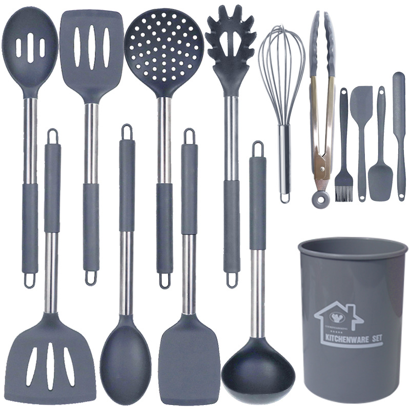 Juego de 15 piezas de cocina de silicona Amazon-gris