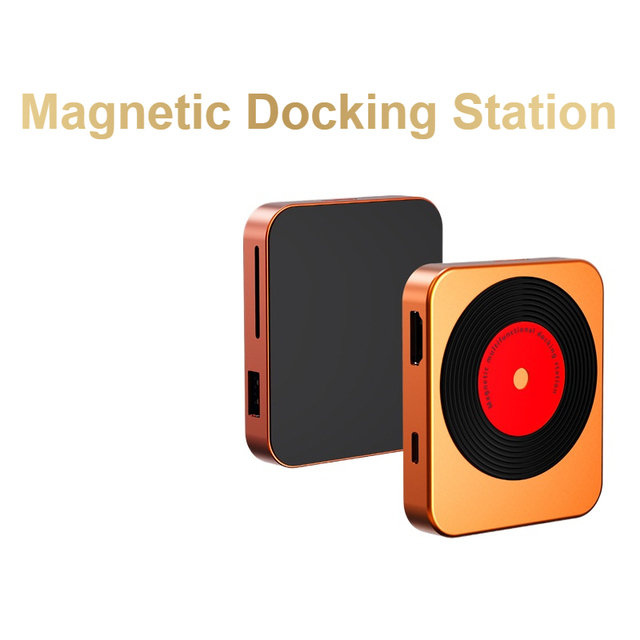 Magnetic Docking Station, 4K 60Hz HD Converter, USB-C Hub, Adapter for Phones and Laptops