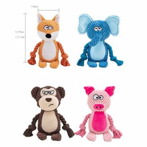 Çift Katmanlı Pamuk Halat Kumaş Evcil Hayvanlar İçin Çiğneme Oyuncağı BB Sesli + Hışırtılı Kağıt Diş Temizleme Halat Çekme Eğitimi Köpek Peluş Oyuncak - Product Image 2