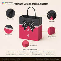 Sacs en cordon noir personnalisés en gros, petits sacs à soufflets rayés, sacs cadeaux bicolores pour jolies attentions de fête