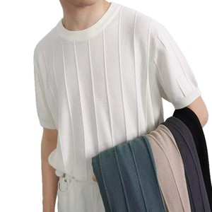 Nouveau <span class=keywords><strong>T</strong></span>-<span class=keywords><strong>Shirt</strong></span> d'É<span class=keywords><strong>t</strong></span>é 2025 pour <span class=keywords><strong>Homme</strong></span>, Style Coréen Tendance, <span class=keywords><strong>Coupe</strong></span> Slim, à Manches Courtes avec Col Tricoté, Chemise Décontractée Yuppie - Product Image 5