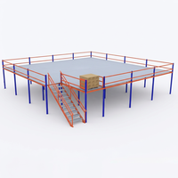 Étagères de stockage à grande capacité à un niveau en acier inoxydable thermolaqué à longue portée pour mezzanine, robustes et de grande capacité