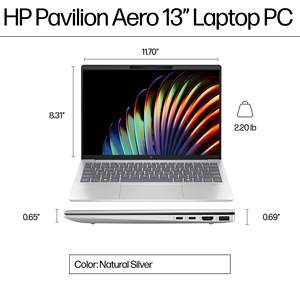 Para <span class=keywords><strong>Laptop</strong></span> <span class=keywords><strong>Pavilion</strong></span> Aero 13 2025, 13.3 Pulgadas, IPS 2560x1600, AMD <span class=keywords><strong>Ryzen</strong></span> <span class=keywords><strong>7</strong></span> 8840U de 8 Núcleos, Gráficos AMD Radeon, 16 GB de LPDDR5, 1 TB de SSD, Nuevo - Product Image 5