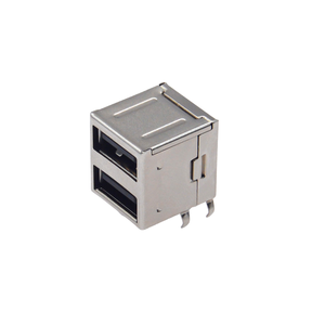 Prise USB Type-A femelle à double port, angle droit, 90° °   Conception blindée avec broches DIP à angle droit pour montage sur circuit imprimé - Product Image 2