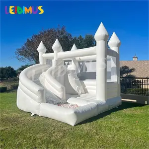 Inflatable Castle Wedding White Inflatable Bounce House Jump Castle Bouncy Castle With Slide And Ball Pit