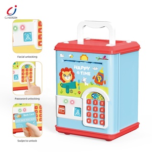 Tirelire Chengji, jouet éducatif, simulation de mot de passe, <span class=keywords><strong>d</strong></span>éverrouillage par empreinte digitale, <span class=keywords><strong>carte</strong></span> à glissière, tirelires 2025 avec lumière et son - Product Image 4