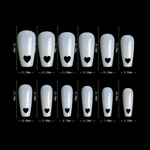 Vendita calda <span class=keywords><strong>Heart</strong></span> Nail Art Tips False Natural Coffin Private Label Full Cover Clear Nail Tips 504 pz/borsa - Product Image 6