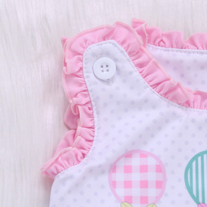 Happy Luoka ODM Boutique Cute Spring Summer Pink Balloon Dots Baby Girl Ruffle <span class=keywords><strong>pagliaccetto</strong></span> - Product Image 6