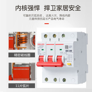 Delixi DZ47SLES Miniature 3P Three-Phase <b>Circuit</b> <b>Breaker</b> with Residual Current Protection - Product Image 2
