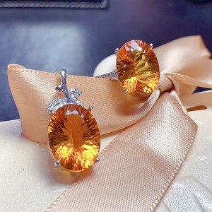 Ensemble de bijoux en argent 925 de haute qualité, nouveau design, coupe spéciale, citrine naturelle, inspiré des contes de fées, cadeau raffiné - Product Image 1