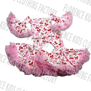 Set di Abbigliamento per Bambina in Due Pezzi Stile Casual DH ODM, Spandex/Poliestere Traspirante, Moda Rosa con Volant a Sbuffo per Bambine - Product Image 4