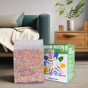 Vente en gros label privé litière <span class=keywords><strong>pour</strong></span> <span class=keywords><strong>chat</strong></span> arc-en-ciel tofu sable bentonite étape fraîche motif de boule agglomérante prix bon marché litière <span class=keywords><strong>pour</strong></span> <span class=keywords><strong>chat</strong></span> - Product Image 2