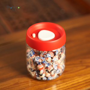 Vacare Red Snack Candy Tarro de almacenamiento al vacío Caja de frescura evacuada de grado alimenticio Boca ancha Manual Sellado al vacío Diseño desmontable - Product Image 1