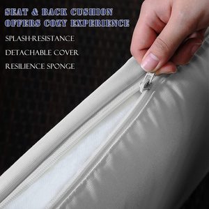 Ensemble <span class=keywords><strong>de</strong></span> meubles <span class=keywords><strong>de</strong></span> Patio extérieur, canapé sectionnel <span class=keywords><strong>de</strong></span> salle à manger d'extérieur <span class=keywords><strong>de</strong></span> 7 pièces <span class=keywords><strong>avec</strong></span> Table à manger et <span class=keywords><strong>chaise</strong></span>, Conversation en osier par tous les temps - Product Image 5