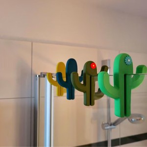 Cactus Shape Silicone Shower Glass <b>Hook</b> Glass Partition Punch-Free Bathroom Door <b>Hook</b> Decorative Glass Shower <b>Hook</b> - Product Image 4