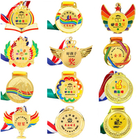 Médailles et récompenses sportives en métal plaqué or, style imitation antique, avec logo personnalisé, pour cadeaux promotionnels (vente en gros)