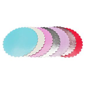 Plateau à gâteaux ondulé en carton festonné à Base ronde pour Desserts et pâtisseries, plateaux alimentaires résistants à la graisse - Product Image 1