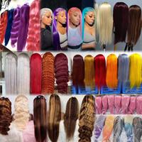 Pelucas delanteras de encaje ondulado del cuerpo 13x4 cabello humano 200% densidad 13x4 peluca Frontal de onda suelta prearrancada HD cabello humano transparente Remy