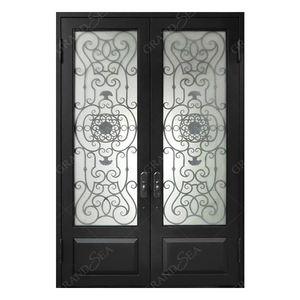 Tuyau mexicain filet de sécurité en maille Simple entrée principale moderne Double grille en fer forgé conception de porte unique - Product Image 3