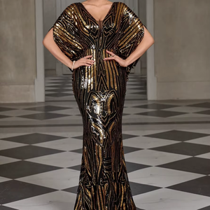 Black and Gold Formal Dresses - Elegant Women's Wear