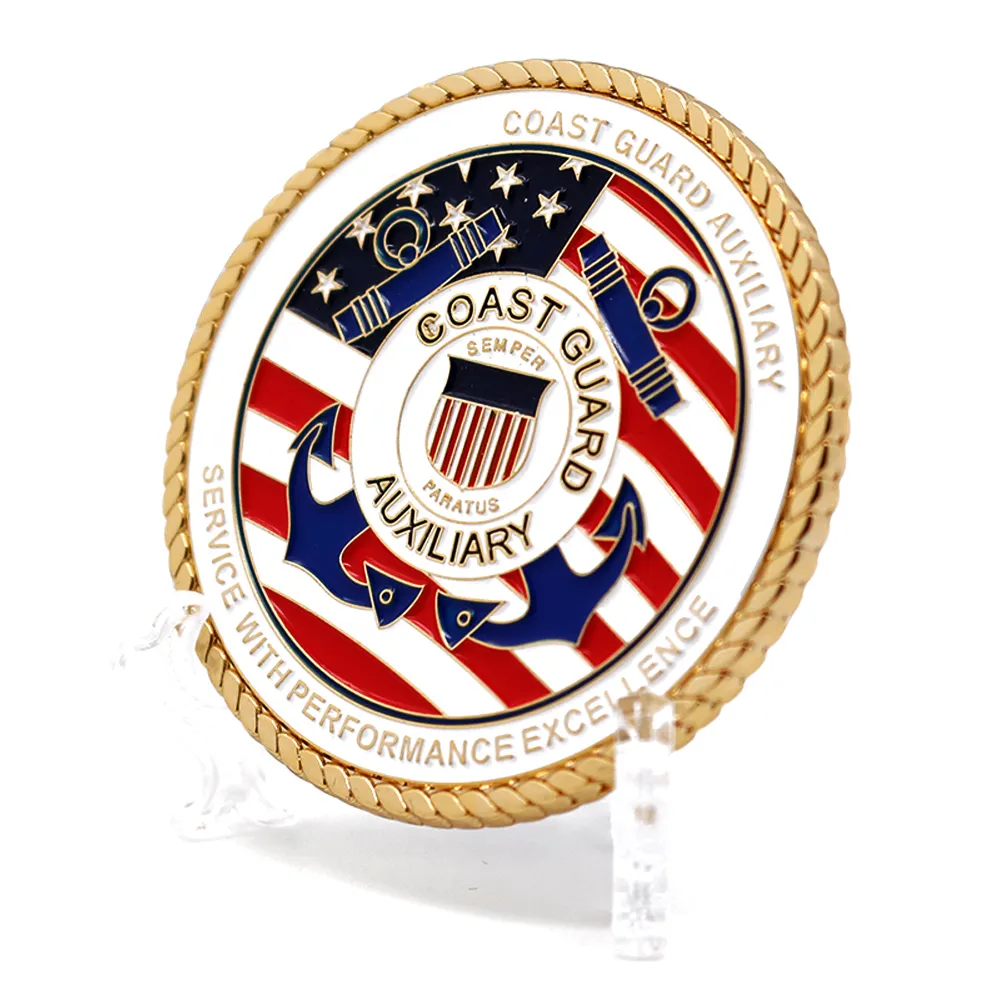 Custom Plated Gold Metal Herdenkingsmunt 3d Verf Enamel Koper Brons Nationale Vlag Uitdaging Coin