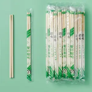 Çift silah tek kullanımlık yemek çubukları büyük miktarlarda fast food bambu çubuklarını ticari bağımsız ambalaj üreticileri