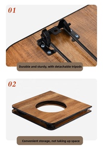 Mesa Plegable Portátil para Patio, Mesa Extensible para Acampar al Aire Libre, Parrilla de Carbón, Mesa para Cocinar y Tetera - Product Image 2