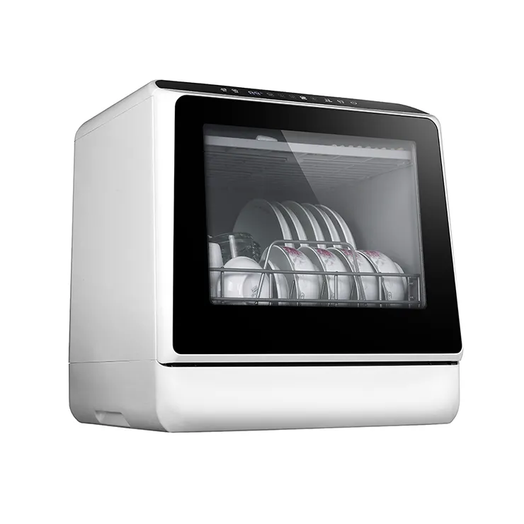 Lave-vaisselle de comptoir Installation automatique gratuite Mini lave-vaisselle Machine de lave-vaisselle portable pour usage domestique Carton électrique blanc