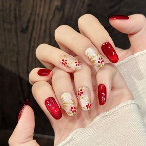 <span class=keywords><strong>Uñas</strong></span> Postizas <span class=keywords><strong>Rojas</strong></span> <span class=keywords><strong>con</strong></span> Efecto Ojo de Gato, <span class=keywords><strong>Acrílicas</strong></span>, <span class=keywords><strong>con</strong></span> Recubrimiento UV, Ecológicas, <span class=keywords><strong>con</strong></span> <span class=keywords><strong>Flores</strong></span> y Pedrería - Product Image 2