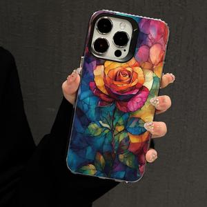 Coque <span class=keywords><strong>iPhone</strong></span> Esthétique à Motif Floral en Vitrail, Housse Artistique Colorée pour Amateurs d'Art pour <span class=keywords><strong>iPhone</strong></span> 17/16/15/14/13/12 Pro Max - Product Image 2
