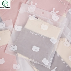 Custom LOGO Frosted PE Gravure Printed Recyclable High-grade Underwear Bag with Valve and Ziplock for Packaging Socks & Shoes - Product Image 1