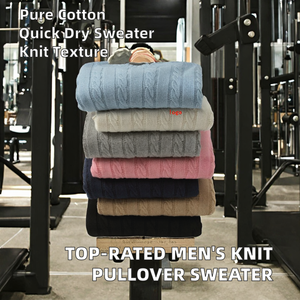 强烈推荐抗皱R-AL酸碱度针织套头衫男士100% 棉质秋季款前标 - Product Image 2