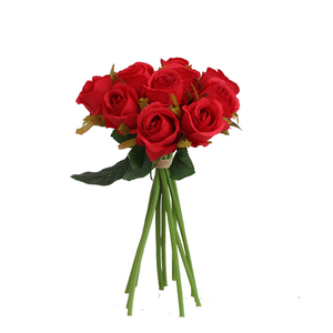 Roses artificielles en soie, petites, portables, vente en gros transfrontalière, décoration simple, fraîche et douce, arrangement de table pour mariage et restaurant - Product Image 5