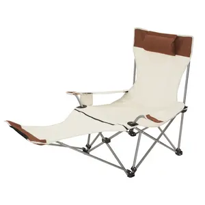 Chaise à dossier pliable Chaise de plage de relaxation Chaise pratique portable pour le camping en plein air