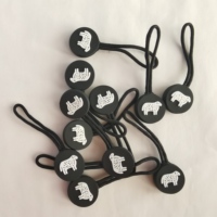 Tirettes de fermeture éclair en PVC souple personnalisées avec logo de marque, nouveau design, patch décoratif en caoutchouc pour sacs à main