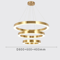Décor à la maison 3 anneaux haut plafond suspension lampe en acier Led rond moderne nordique luxe lustre en cristal suspension pour Restaurant