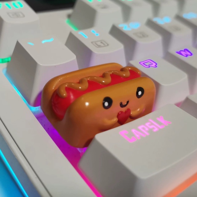 Customized Food-Themed Resin Keycaps Cross-Axis Mechanical Keyboard Burger Chocolate DIY Keycaps