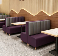 Mobilier d'hôtel commercial économique : Banquettes modulaires personnalisées en bois et cuir, résistantes à l'eau, pour cafés et restaurants