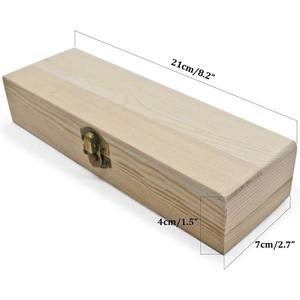 תיבת אחסון עיפרון מעץ לא גמורה עבור מוצרי דייר מחסן ידני ללא ציור - Product Image 4
