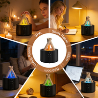 Humidificateur feu de joie 3D simulé 250ml Humidificateur d'air Flamme Lampe LED Diffuseur d'arômes avec télécommande