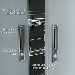Verrou électromagnétique compact 12V à commande directe d'usine pour armoire, boîtier de distribution, contrôle d'accès, service intermittent - Product Image 4