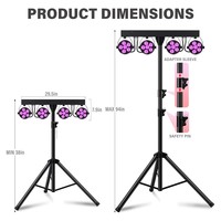 Équipement d'éclairage de scène en alliage d'aluminium LED RGBW sans fil IP65 DMX512 Pknight 6X8W 240W, contrôle activé par le son, multi-tension
