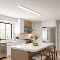Lámpara LED Cuadrada de 4 Pies 3CCT para Cocina y Sala de Estar, Delgada, Decorativa, de Montaje Empotrado, Acrílica, para Renovación de Apartamentos