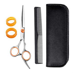 Tijeras de peluquero Tijeras de corte de pelo de peluquero profesional de 6,5 pulgadas Hoja de afeitar de calidad premium de acero inoxidable de Bahasa Pro - Product Image 1